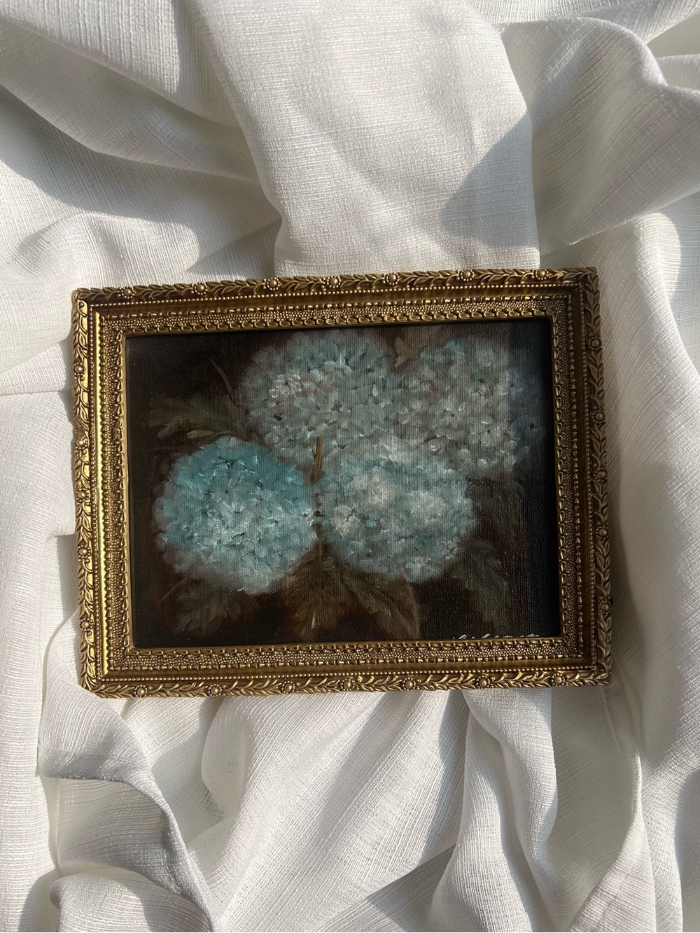 “A Memory In Blue” oil painting framed